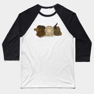 Three wild animals Lion Eagle and Ox Baseball T-Shirt